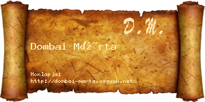 Dombai Márta névjegykártya